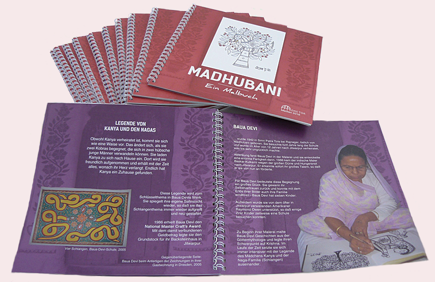 Madhubani-Zeichnungen als kleines Malbuch